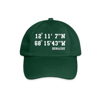 Bonaire Antilles Coordinates Caribbean Island Holidays - Baseball Cap - bottle green - Front
