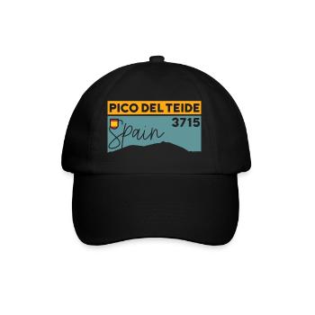 Pico Del Teide Besteigen Wanderung Höhe Teneriffa - Baseballkappe - Schwarz/Schwarz - Vorne