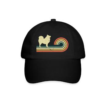 Samoyed Dog Retro Vintage Design - Baseball Cap - black/black - Front