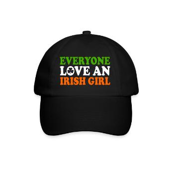 everyone loves an irish girl - Baseballkappe - Schwarz/Schwarz - Vorne