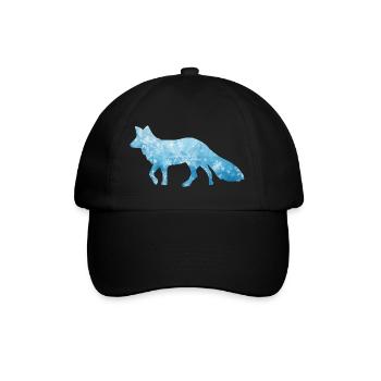 Schneefuchs Eisfuchs Fuchs / fox ice snow - Baseballkappe - Schwarz/Schwarz - Vorne