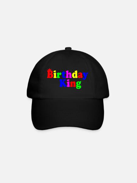 Birthday king - Baseballkappe - Schwarz/Schwarz