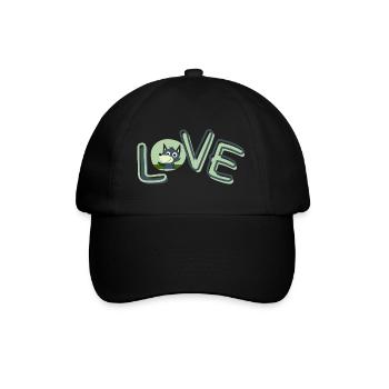 love - Baseballkappe - Schwarz/Schwarz - Vorne