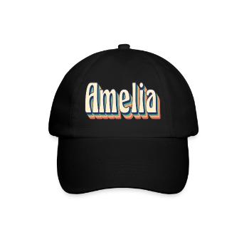 Amelia t-shirt retro vintage t-shirt gift idea - Baseball Cap - black/black - Front