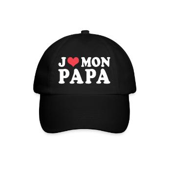 Cadeau papa j aime mon papa - Casquette classique - noir/noir - Devant