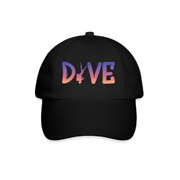 Dive, Diver, Scuba Diving - Baseballkappe - Schwarz/Schwarz - Vorne