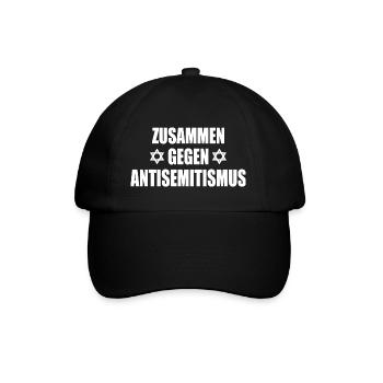 zusammen gegen antisemitismus - Baseballkappe - Schwarz/Schwarz - Vorne