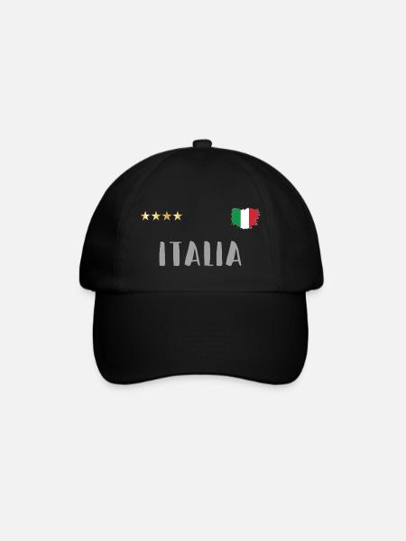 Italien Fußball Trikot mit Herz - Baseballkappe - Schwarz/Schwarz