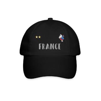 France football jersey with Gallic rooster - Baseball Cap - black/black - Front