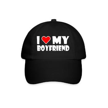 I love my boyfriend - Baseballkappe - Schwarz/Schwarz - Vorne
