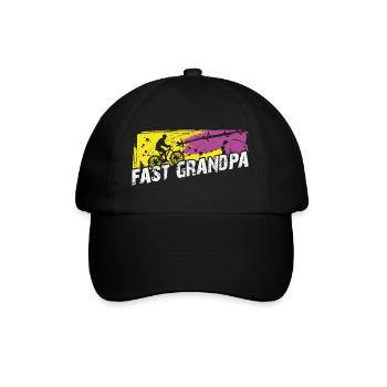 Fast grandpa on the bike - Baseball Cap - black/black - Front