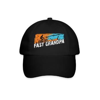 Fast grandpa on the bike - Baseball Cap - black/black - Front