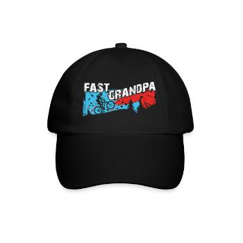 Fast grandpa on the bike - Baseball Cap - black/black - Front