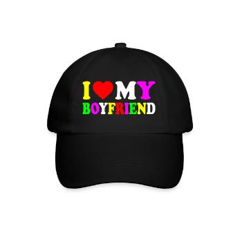 I love my boyfriend - Baseballkappe - Schwarz/Schwarz - Vorne