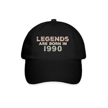 Legenden 1990 Jahrgang Retro Geburtstag Original - Baseballkappe - Schwarz/Schwarz - Vorne