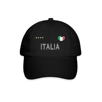 Maillot de foot Italie avec coeur - Casquette classique - noir/noir - Devant