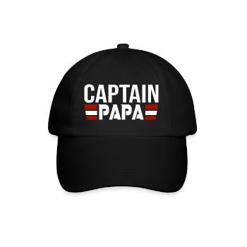 Dad captain dad gift Christmas birthday - Baseball Cap - black/black - Front