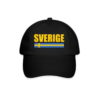 sverige - Baseballkappe - Schwarz/Schwarz - Vorne