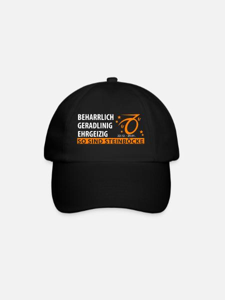 Sternzeichen Steinbock - Eigenschaften - Baseballkappe - Schwarz/Schwarz