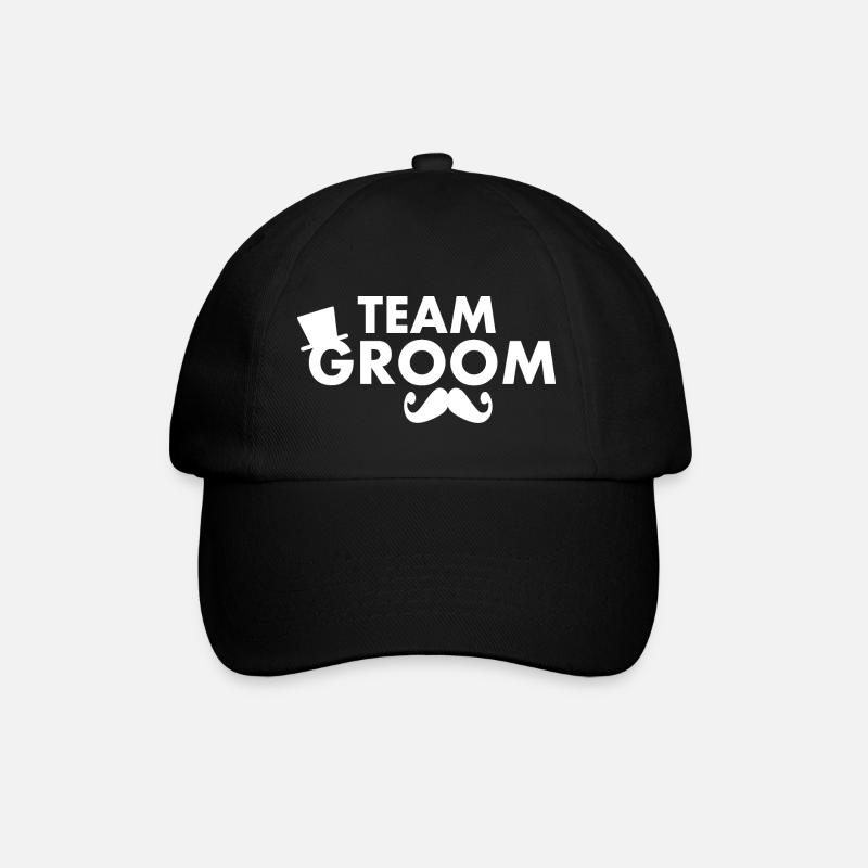 Team groom - Baseballkappe - Schwarz/Schwarz
