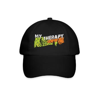 Bicycle biking is my therapy - Baseball Cap - black/black - Front
