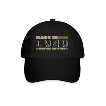 Cadeau d'anniversaire 1940 vintage 1940 né en 1940 - Casquette classique - noir/noir - Devant