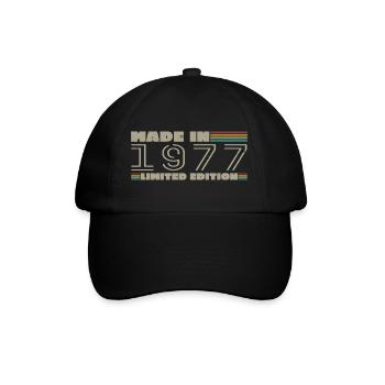 Cadeau d'anniversaire 1977 vintage 1977 né en 1977 - Casquette classique - noir/noir - Devant