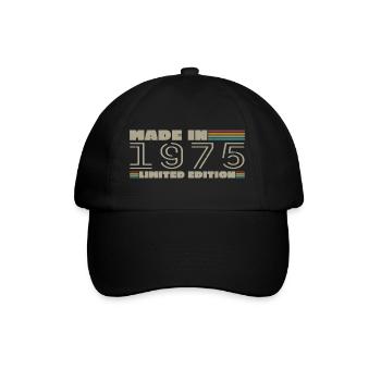 Vintage 1975 1975 Born in 1975 Birthday Gift - Baseball Cap - black/black - Front