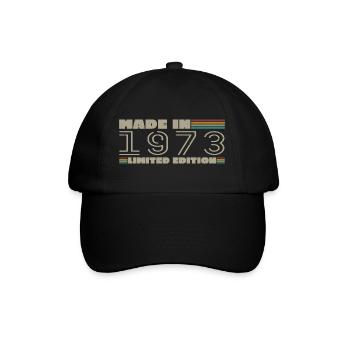 Jahrgang 1973 Jahrgang 1973 Geburtstagsgeschenk Jahrgang 1973 - Baseballkappe - Schwarz/Schwarz - Vorne