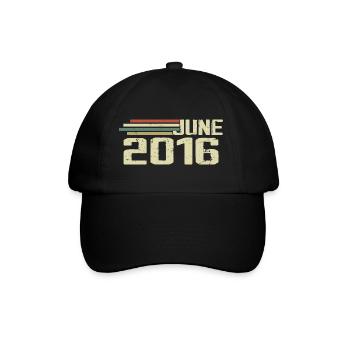 June 2016 Anniversary June 2016 June 2016 Birthday - Baseball Cap - black/black - Front
