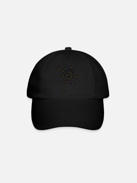 Bienen - Baseballkappe - Schwarz/Schwarz