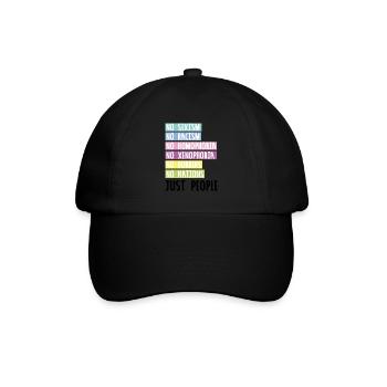 Gegen Rassismus, gegen Sexismus und Homophobie - Baseballkappe - Schwarz/Schwarz - Vorne