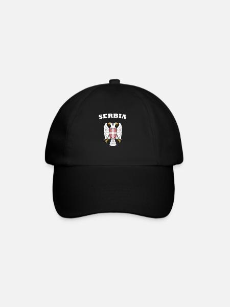 Serbien Srbija Adler Wappen Flagge Fahne - Baseballkappe - Schwarz/Schwarz