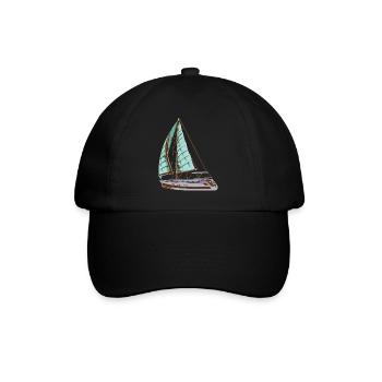Sailing Ship Boat Yacht Sailing Water Dew Gift - Baseball Cap - black/black - Front