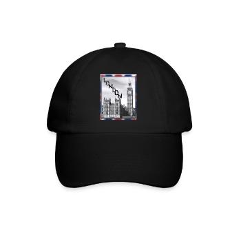 London Big Ben Union Jack - Baseballkappe - Schwarz/Schwarz - Vorne