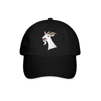 Crazy funny goat cry animal horns teeth - Baseball Cap - black/black - Front