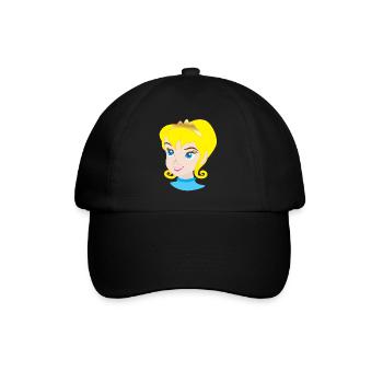 Pretty blonde princess in royal crown - Baseball Cap - black/black - Front