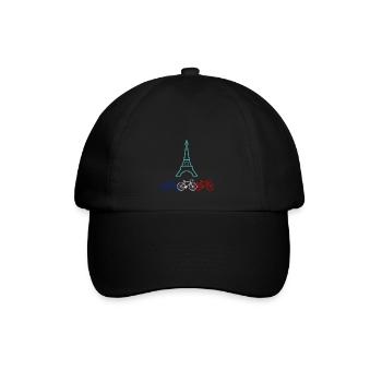 Biking in Paris - Baseball Cap - black/black - Front