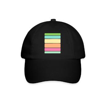 Streifen / Linien / Sprüche / Trend - Baseballkappe - Schwarz/Schwarz - Vorne