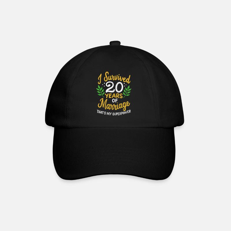 20. Hochzeitstag überlebte 20 Jahre - Baseballkappe - Schwarz/Schwarz