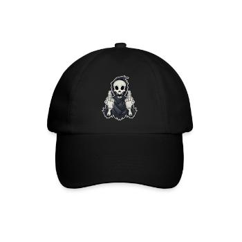 Grim Reaper montre les deux doigts du milieu - Casquette classique - noir/noir - Devant