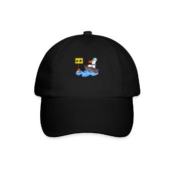 Moin Seemann Möwe Seemöwe Boot - Baseballkappe - Schwarz/Schwarz - Vorne