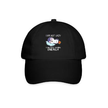 Funny penguin saying lazy funny gift idea - Baseball Cap - black/black - Front