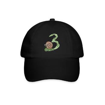 Escargot 3e anniversaire - cadeau 3 ans - Casquette classique - noir/noir - Devant