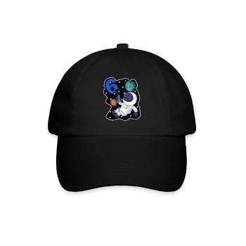 6e anniversaire astronaute cadeau garçon 6 ans - Casquette classique - noir/noir - Devant