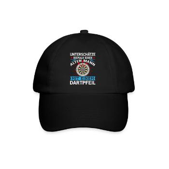 Dart Darts Bullseye Dartspieler Dartboard Geschenk - Baseballkappe - Schwarz/Schwarz - Vorne