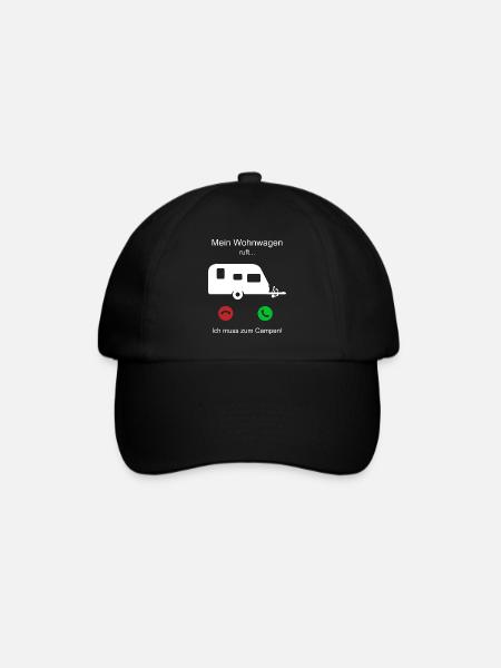 Mein Wohnwagen ruft - ich muss zum campen - Baseballkappe - Schwarz/Schwarz