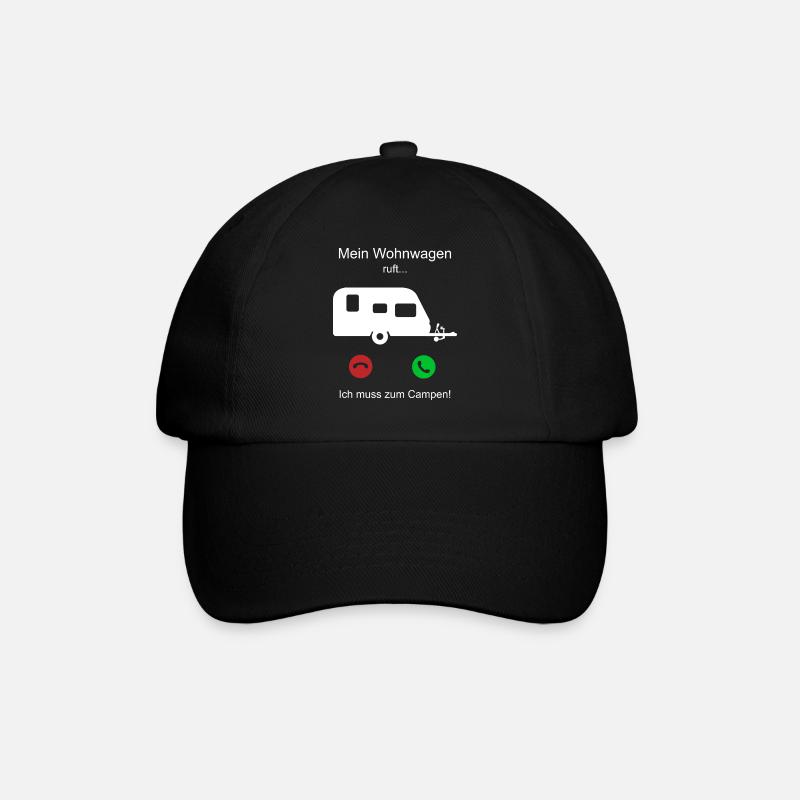 Mein Wohnwagen ruft - ich muss zum campen - Baseballkappe - Schwarz/Schwarz