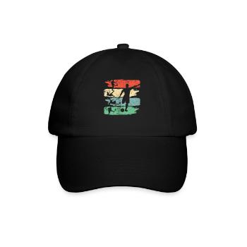 Fußball Fußballer Fussball Retro - Baseballkappe - Schwarz/Schwarz - Vorne