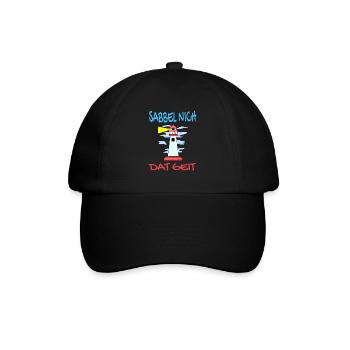 Leuchtturm - Sabbel Nich Dat Geit - Plattdeutsch - Baseballkappe - Schwarz/Schwarz - Vorne